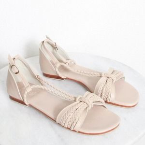 ELF Blooming Day Strappy Leather Boho Sandal Ivory